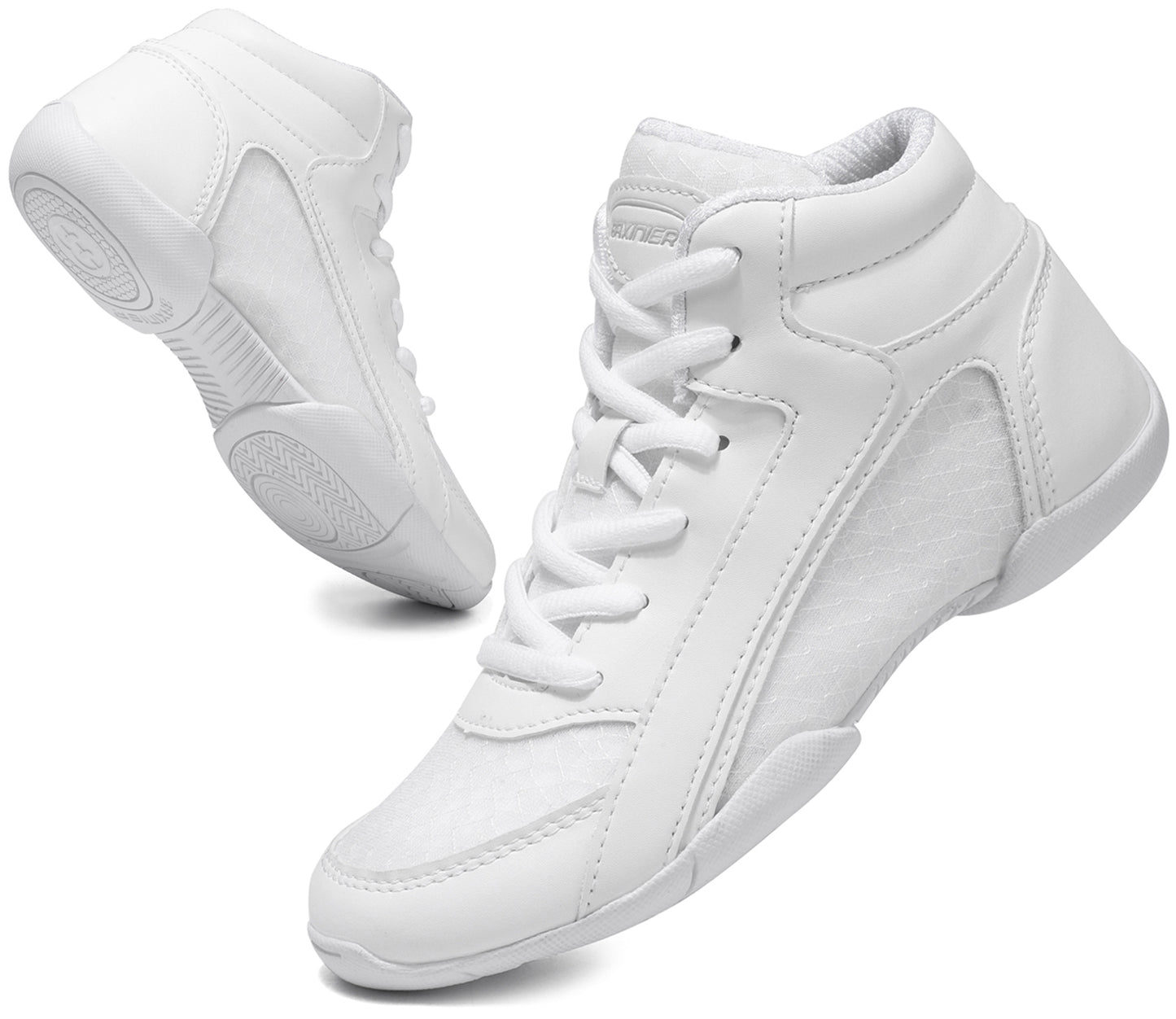 BAXINIER Girls High Top White Cheerleading Shoes Lightweight Youth Woman Cheer Dance Sneakers