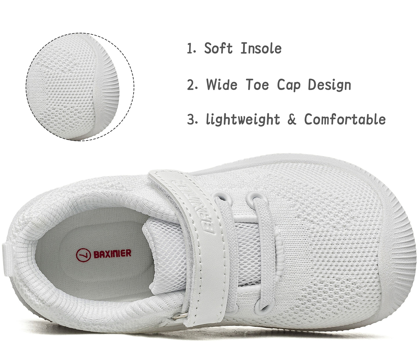 BAXINIER baby sports shoes breathable sports training dance tennis walking shoes