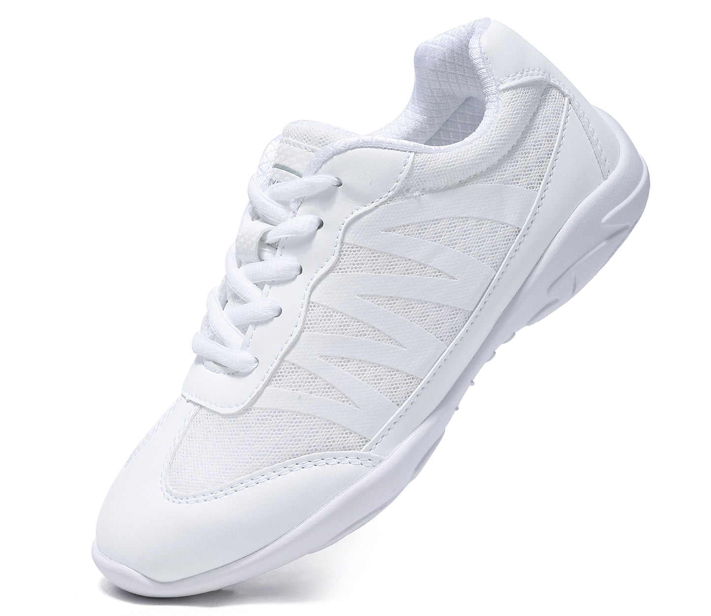 BAXINIER All White Cheer Shoes For Girls Breathable Youth Cheerleading Competition Sneakers Athletic Training Dance Tennis Walking Shoes for Girls