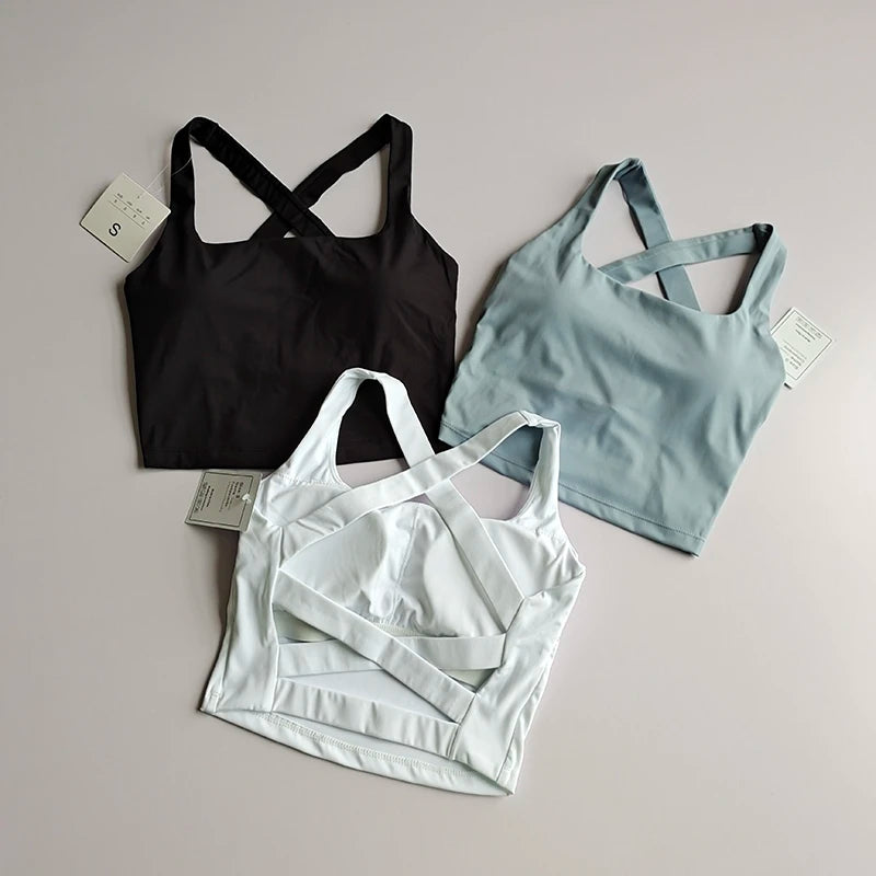 BAXINIER Cheerleading Sports Bra Seamless Sports Bra Sexy Yoga Fitness Top Sports Running Underwear Push-Up Bra Sportswear Bralette Female