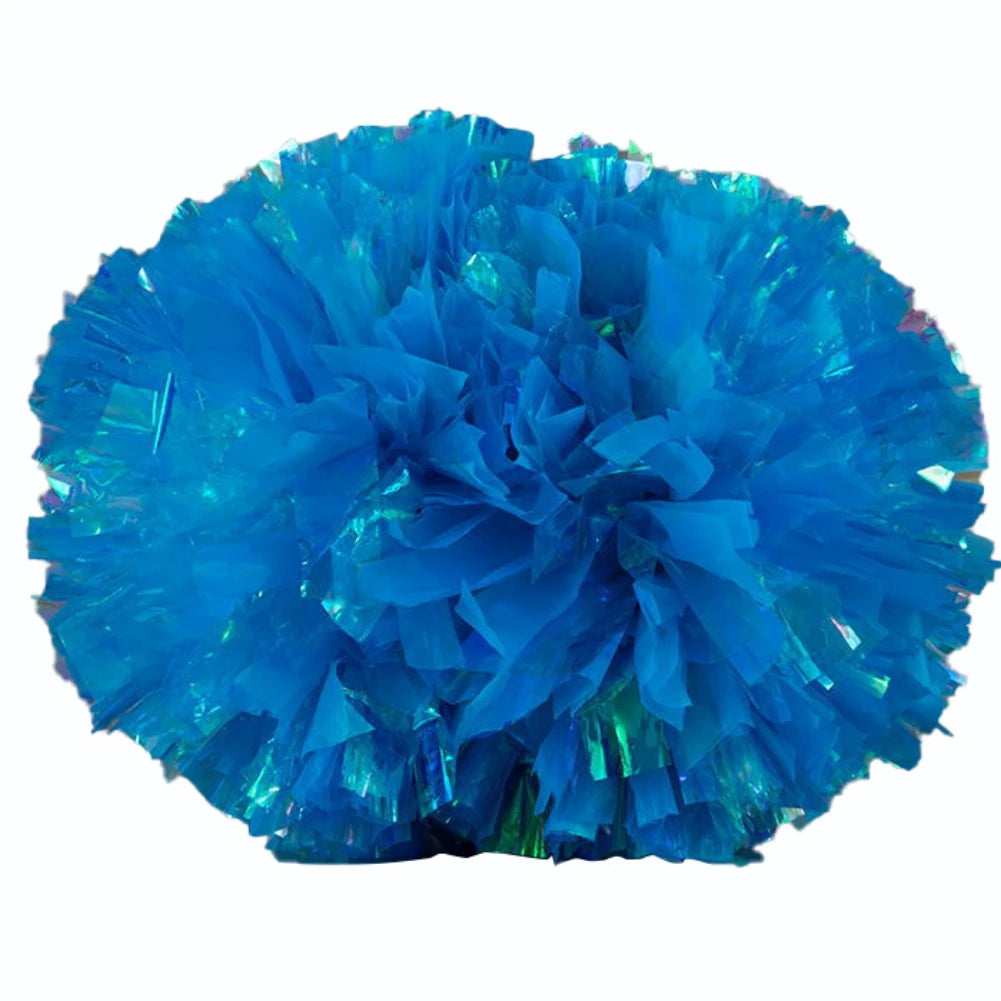 BAXINIER Flower Ball Cheerleader Pom Poms(6pair) Flower Ball Handle Rainbow Colorful Refueling Props