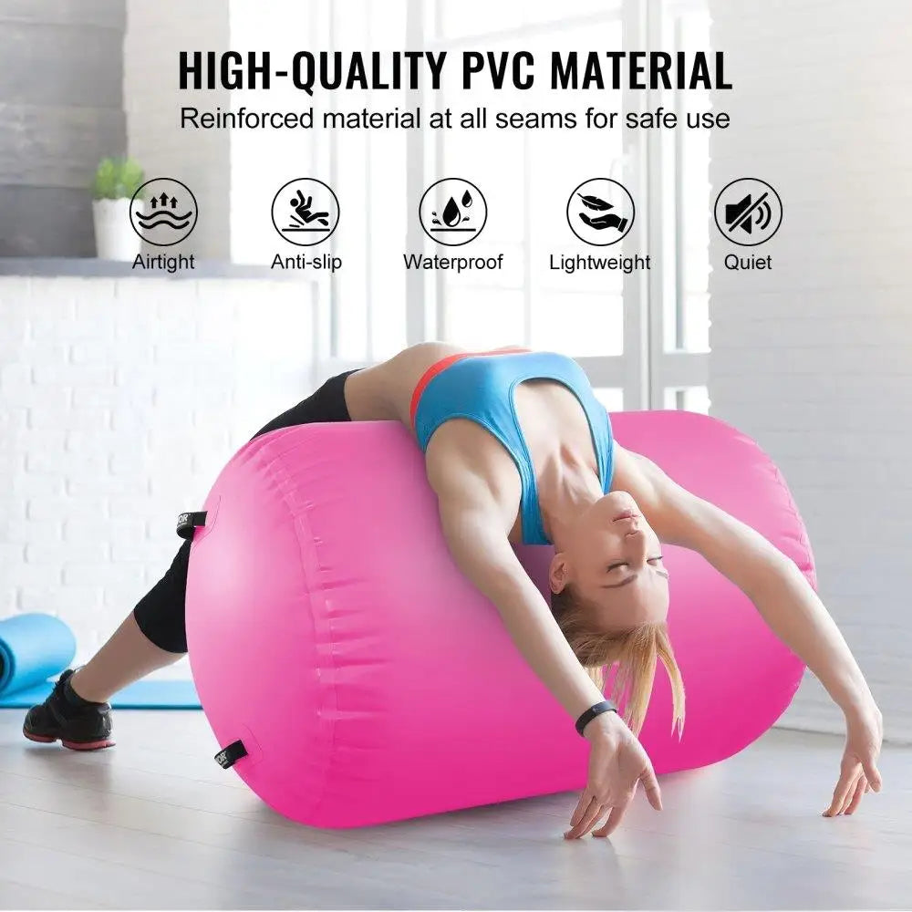 BAXINIER Inflatable Round Air Tumble Track with Pump Gymnastics Roller