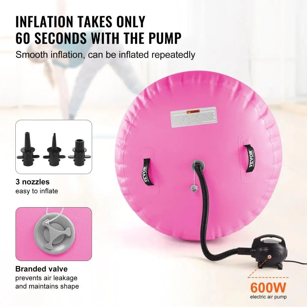 BAXINIER Inflatable Round Air Tumble Track with Pump Gymnastics Roller
