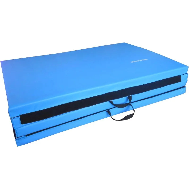 BAXINIER BalanceFrom Folding Gymnastics Mat, Home Gym Floor Tumbling Equipment, 4' x 10' x 2",blue