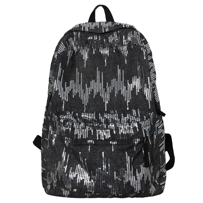 BAXINIER Sequin Backpack Large Capacity Schoolbag Travel Bag