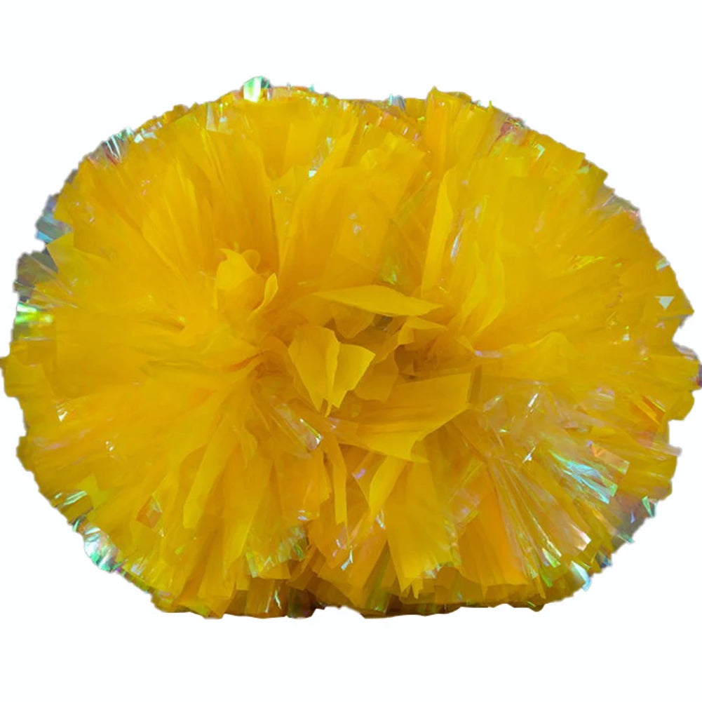 BAXINIER Flower Ball Cheerleader Pom Poms(6pair) Flower Ball Handle Rainbow Colorful Refueling Props
