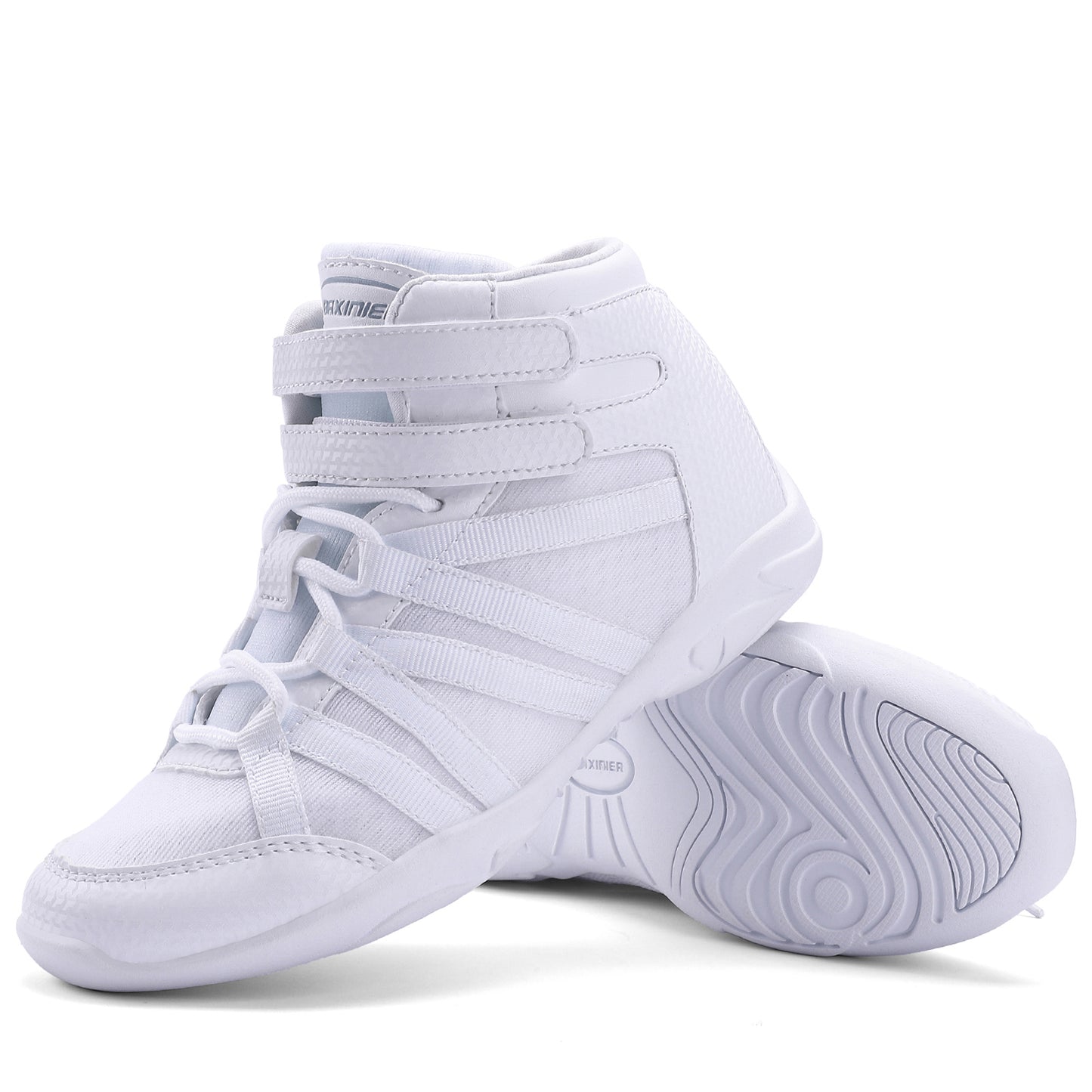 BAXINIER Meninas Branco Cano Alto Cheerleading Sapatos Leves Juventude Cheer Competição Tênis Treinamento Dança Tênis