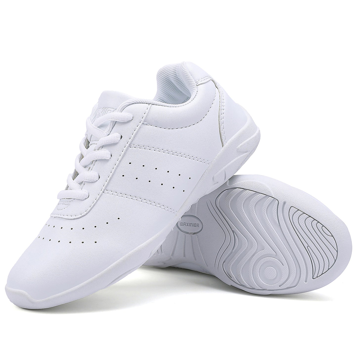 BAXINIER Youth Girls Branco Cheerleading Dança Sapatos Caminhada Respirável Competição Cheer Sneakers