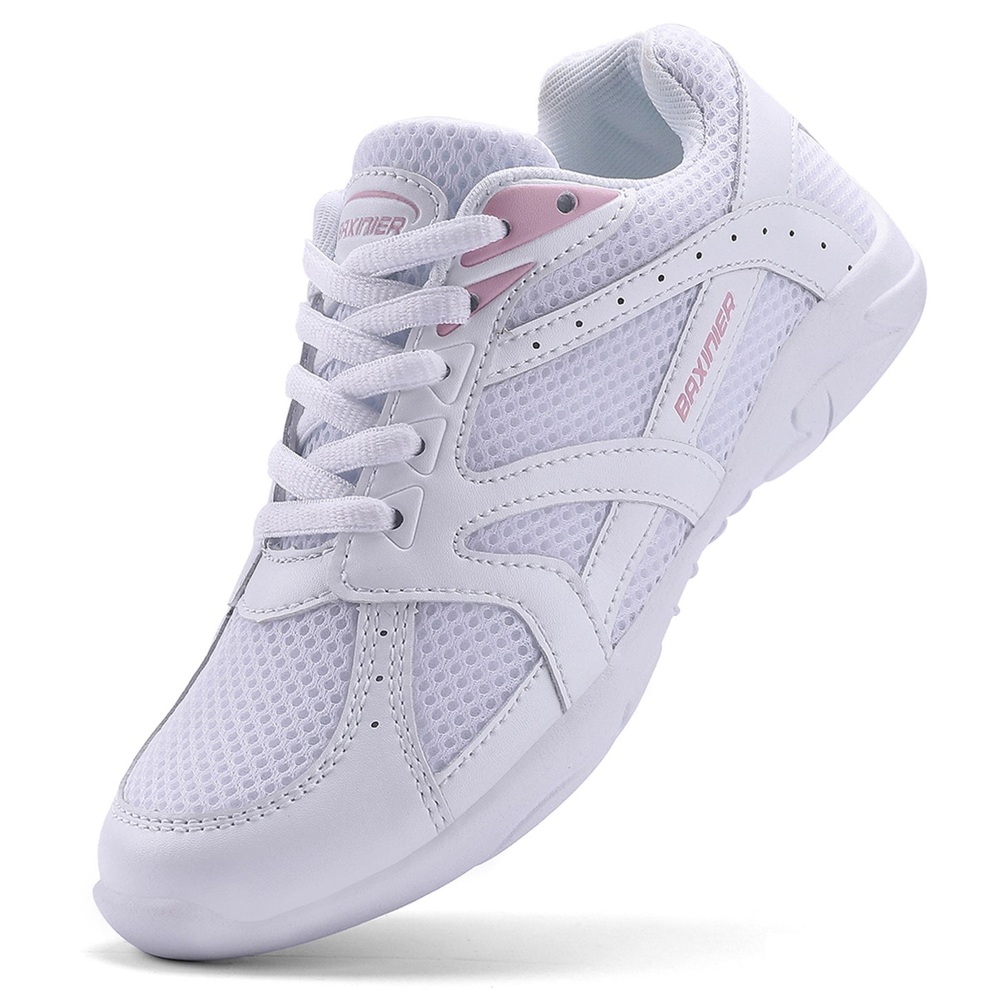 BAXINIER Youth Girls Cheerleading Dancing Shoes Caminhada Respirável Competição Tênis