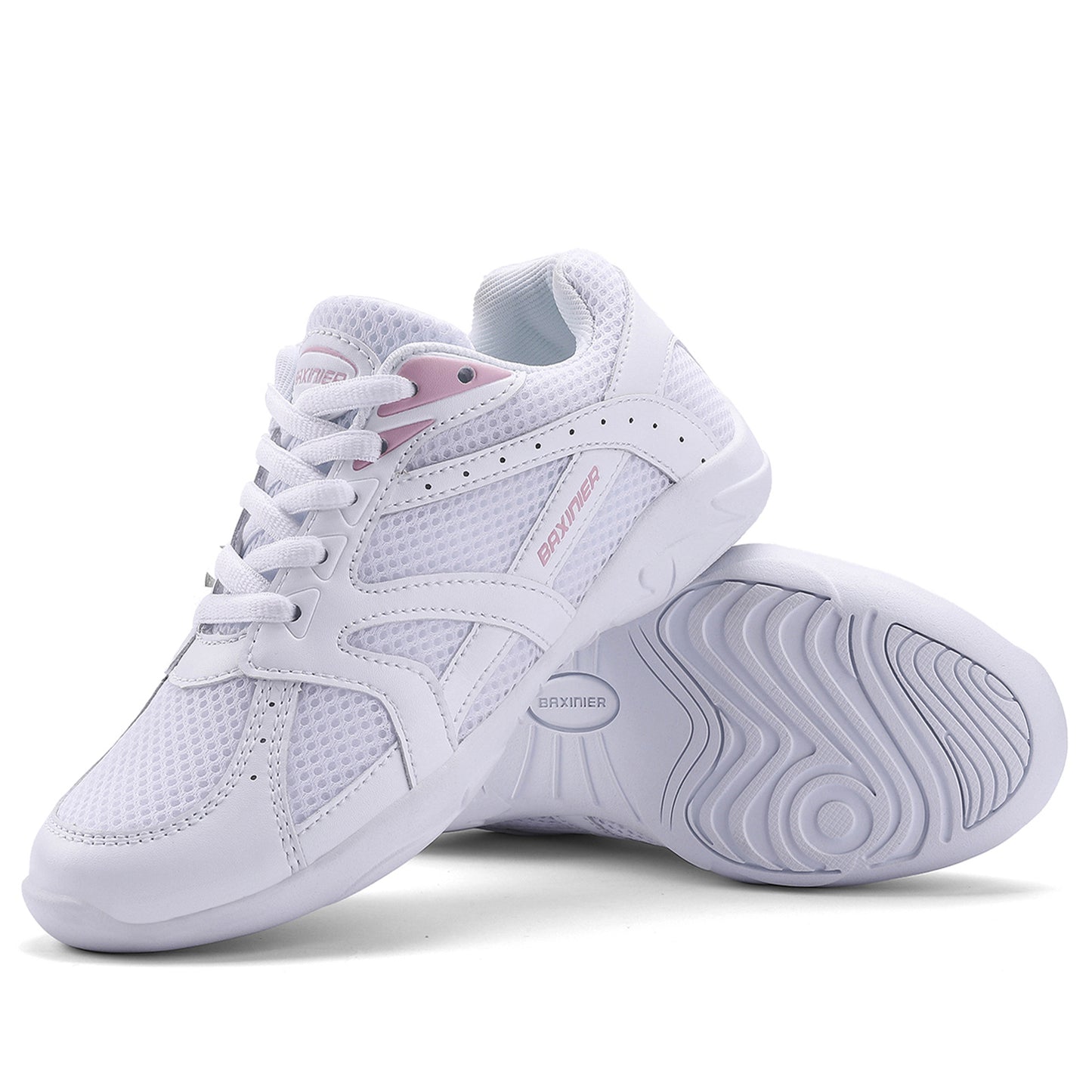BAXINIER Youth Girls Cheerleading Dancing Shoes Caminhada Respirável Competição Tênis