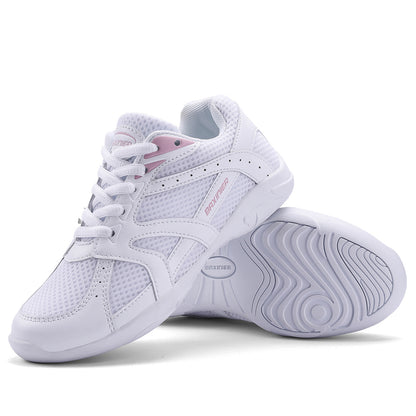 BAXINIER Youth Girls Cheerleading Dancing Shoes Caminhada Respirável Competição Tênis