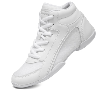BAXINIER Meninas Cano Alto Branco Sapatos de Líder de Torcida Leves Jovens Mulheres Tênis de Dança de Torcida