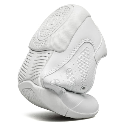BAXINIER Girls Cheer Shoes Sapatos de dança de torcida brancos Tênis de competição para jovens