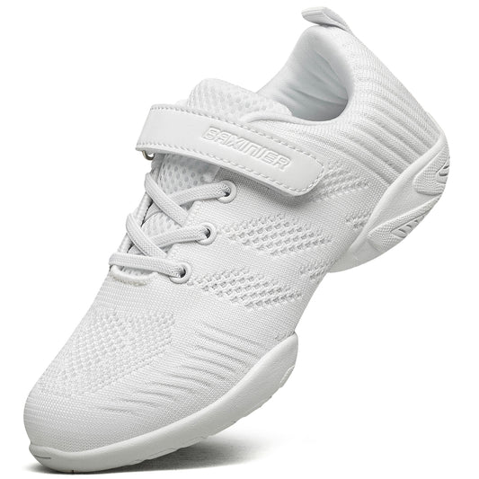 BAXINIER Meninas Branco Cheerleading Shoes Leve Juventude Competição Cheer Sneakers Crianças Treinamento Dança Tênis Tênis
