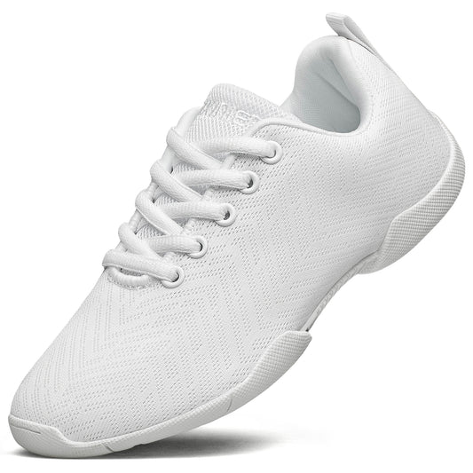 BAXINIER Meninas Branco Cheerleading Shoes Respirável Juventude Cheer Competição Tênis Treinamento Atlético Dança Tênis Caminhada Sapatos