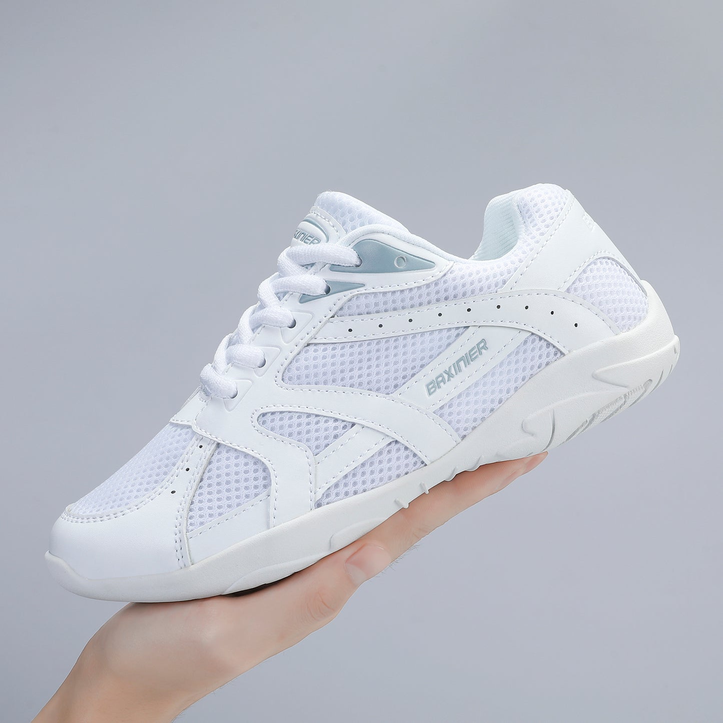BAXINIER Youth Girls Cheerleading Dancing Shoes Caminhada Respirável Competição Tênis