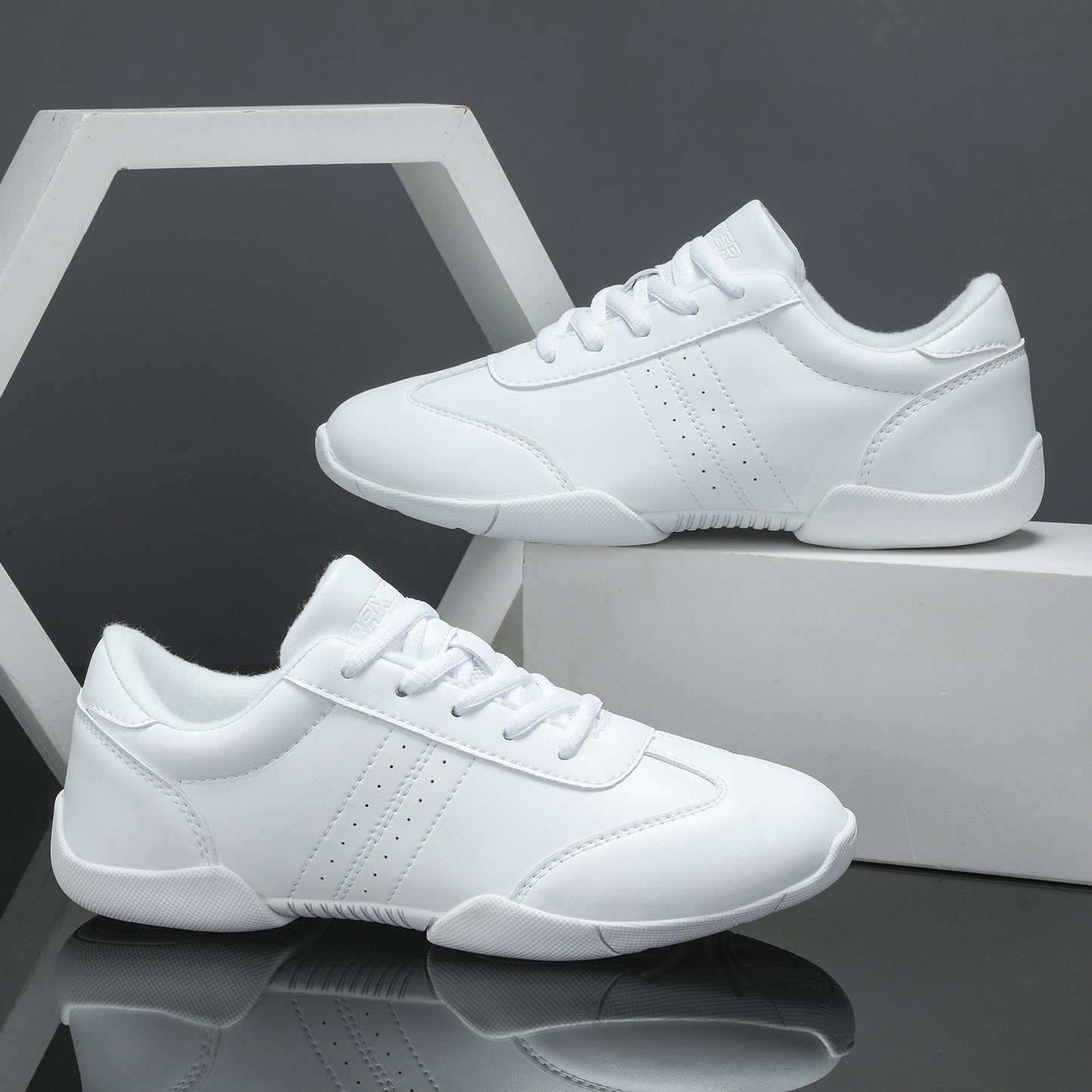 BAXINIER Branco Cheerleading Dança Sapatos Treinamento Atlético Tênis Caminhada Respirável Competição Cheer Sneakers