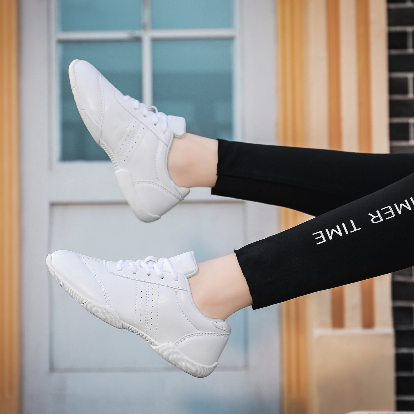 BAXINIER Branco Cheerleading Dança Sapatos Treinamento Atlético Tênis Caminhada Respirável Competição Cheer Sneakers