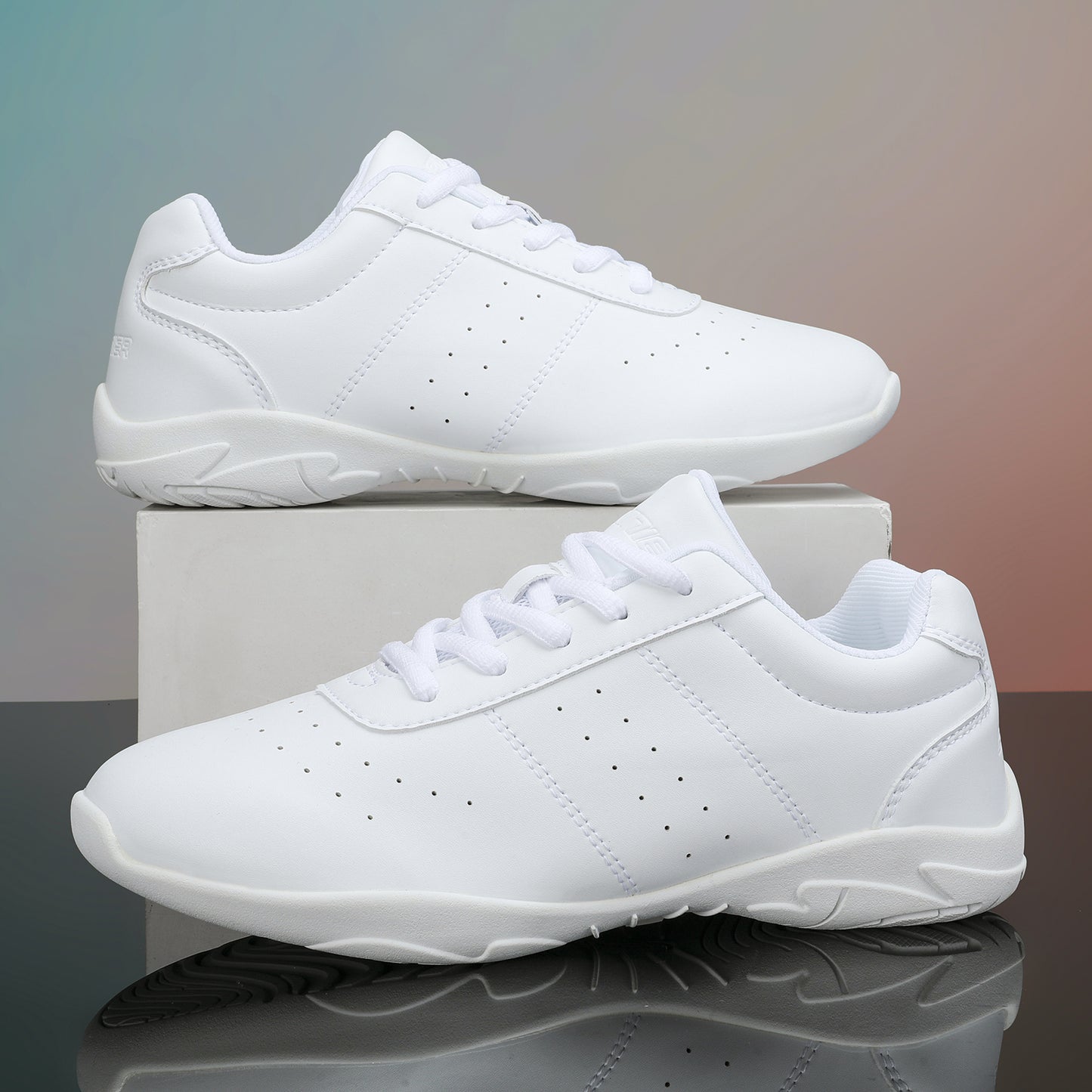 BAXINIER Youth Girls Branco Cheerleading Dança Sapatos Caminhada Respirável Competição Cheer Sneakers