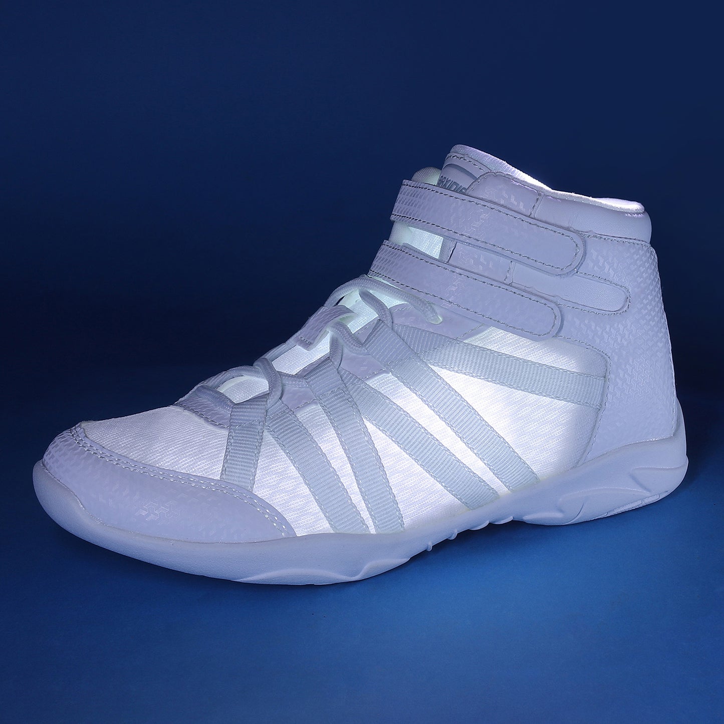 BAXINIER Meninas Branco Cano Alto Cheerleading Sapatos Leves Juventude Cheer Competição Tênis Treinamento Dança Tênis