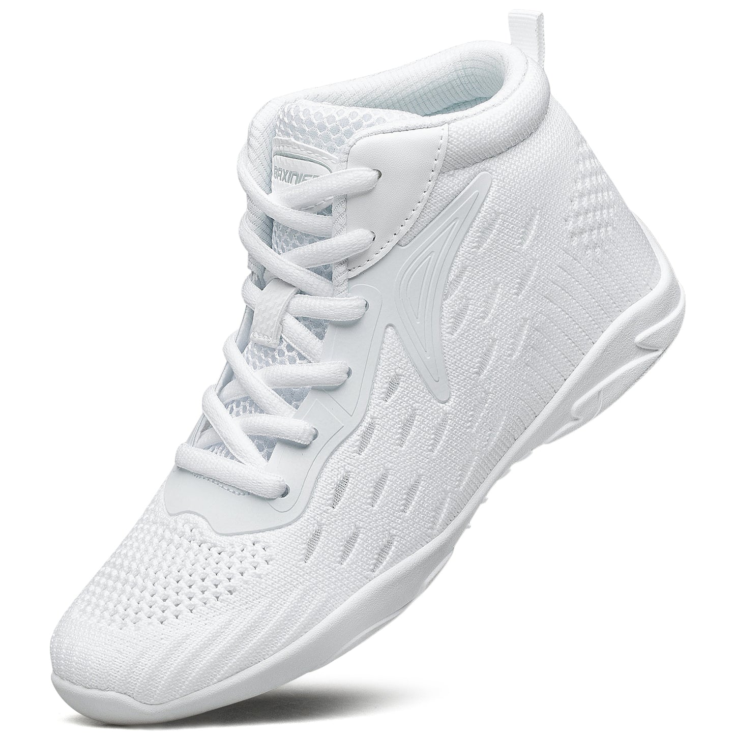 BAXINIER Sapatos de cano alto brancos para torcida, calçados leves para meninas, tênis de dança