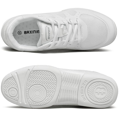 BAXINIER Girls Cheer Shoes Sapatos de dança de torcida brancos Tênis de competição para jovens