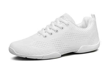 BAXINIER White Cheer Shoes for Womens Cheerleading shoes Girls Youth White Competition Dance Shoe Sports Tennis Training Athletic Flats Breathable Soft comfortable
