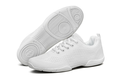 BAXINIER White Cheer Shoes for Womens Cheerleading shoes Girls Youth White Competition Dance Shoe Sports Tennis Training Athletic Flats Breathable Soft comfortable