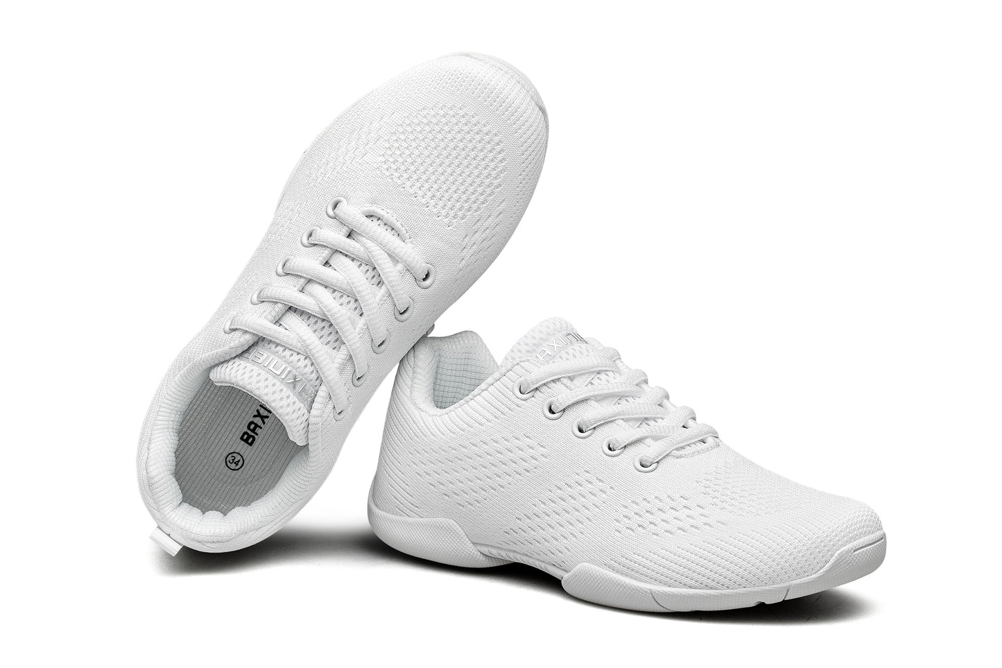 BAXINIER White Cheer Shoes for Womens Cheerleading shoes Girls Youth White Competition Dance Shoe Sports Tennis Training Athletic Flats Breathable Soft comfortable
