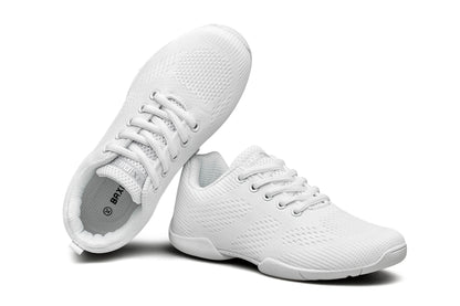 BAXINIER White Cheer Shoes for Womens Cheerleading shoes Girls Youth White Competition Dance Shoe Sports Tennis Training Athletic Flats Breathable Soft comfortable