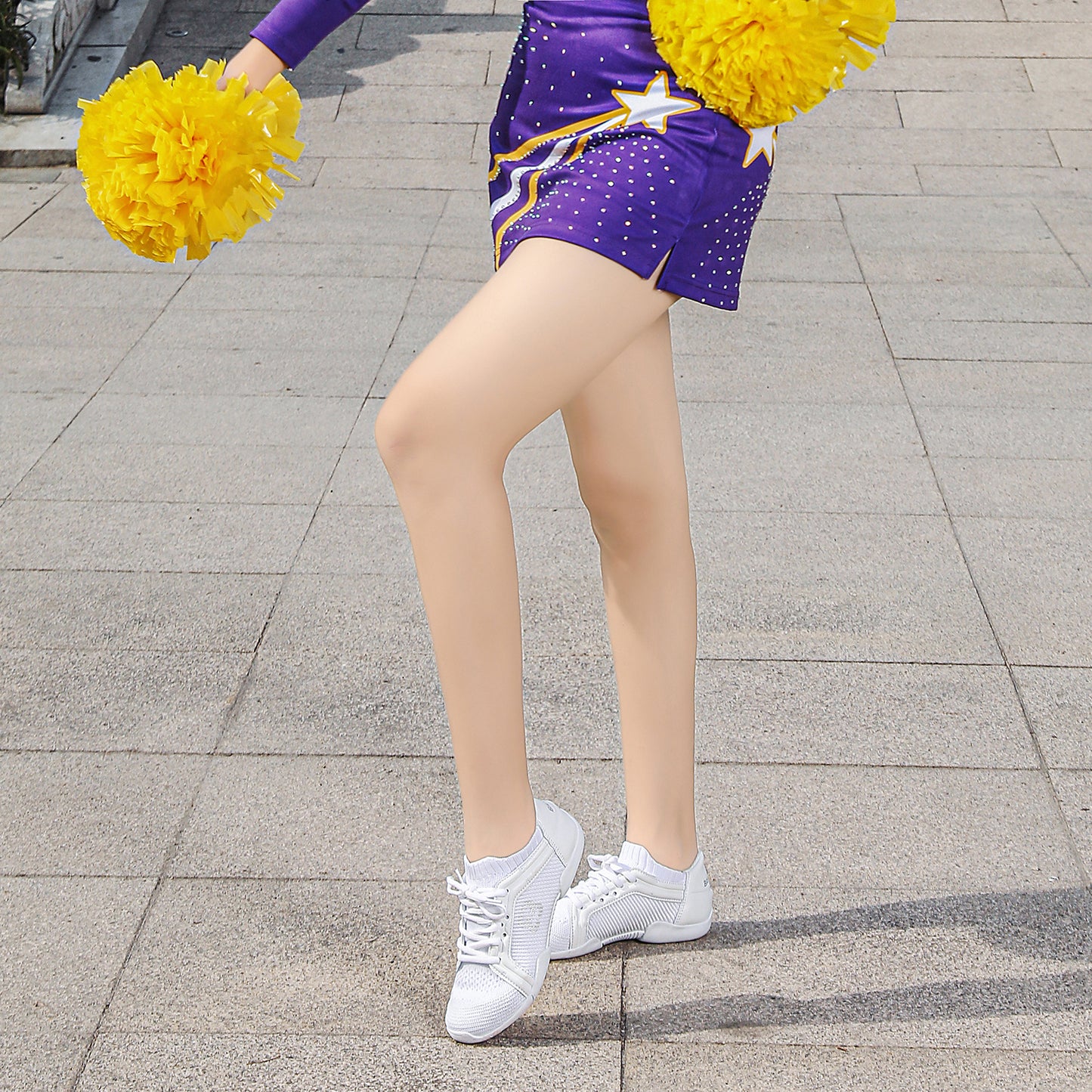 BAXINIER Meninas Branco Cheerleading Dança Tênis Feminino Respirável Treinamento Atlético Tênis