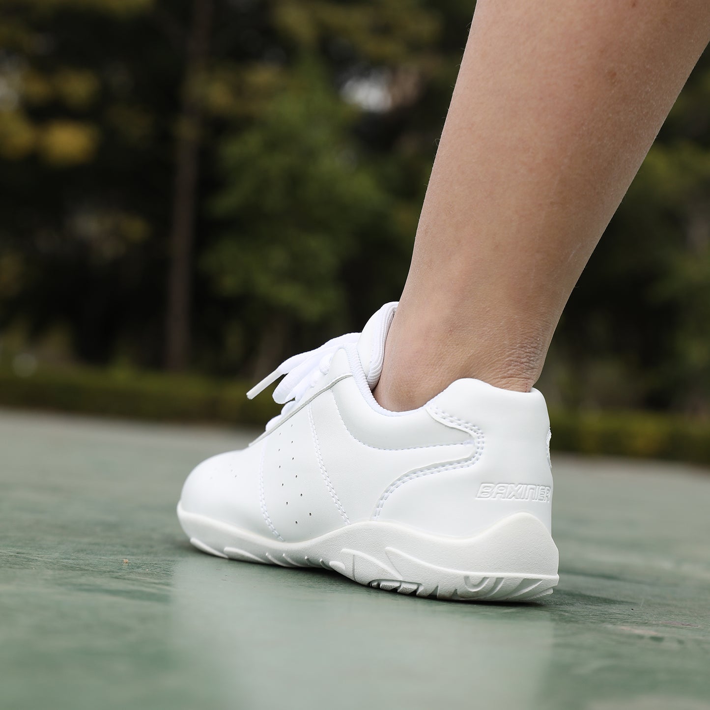 BAXINIER Youth Girls Branco Cheerleading Dança Sapatos Caminhada Respirável Competição Cheer Sneakers