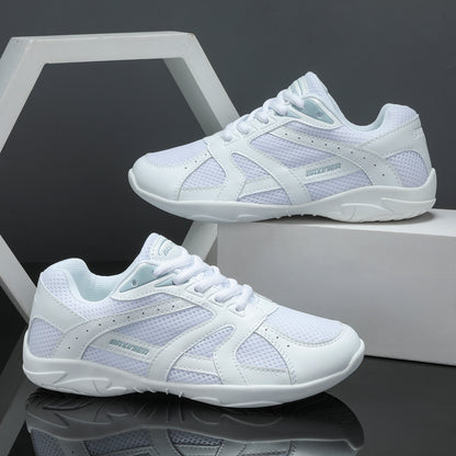 BAXINIER Youth Girls Cheerleading Dancing Shoes Caminhada Respirável Competição Tênis