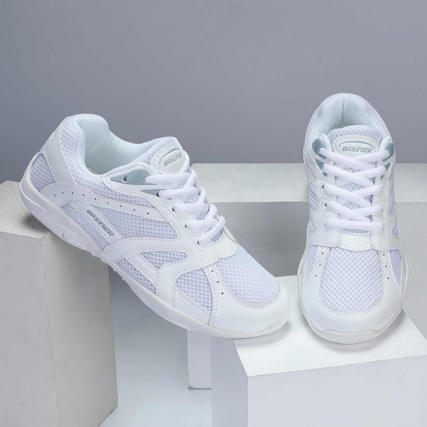 BAXINIER Youth Girls Cheerleading Dancing Shoes Caminhada Respirável Competição Tênis