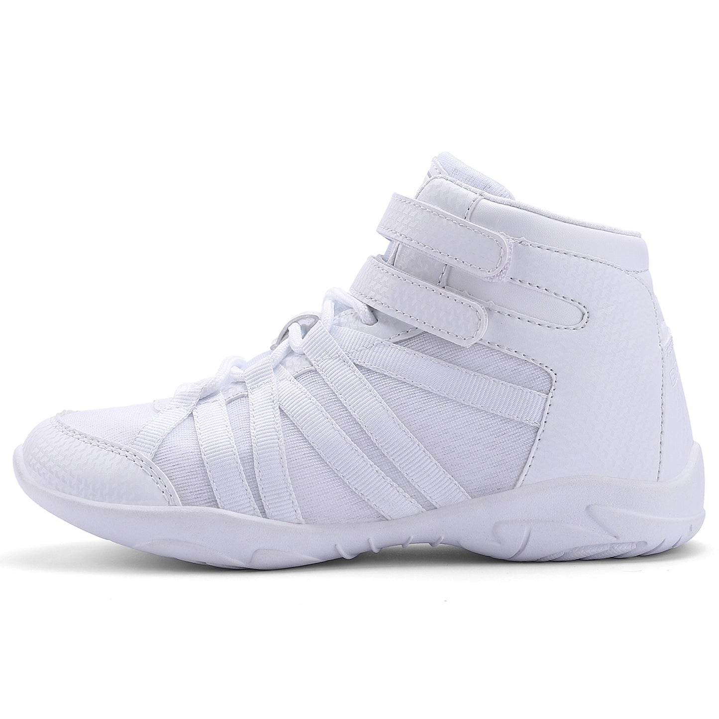 BAXINIER Meninas Branco Cano Alto Cheerleading Sapatos Leves Juventude Cheer Competição Tênis Treinamento Dança Tênis