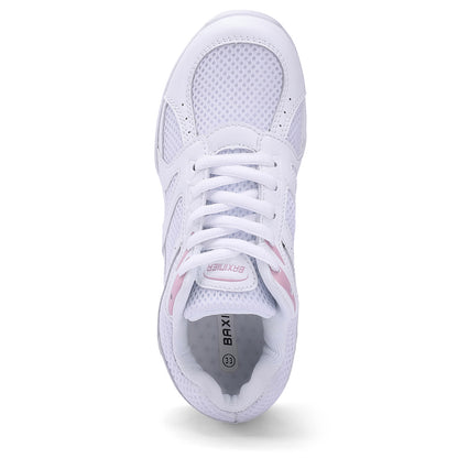 BAXINIER Youth Girls Cheerleading Dancing Shoes Caminhada Respirável Competição Tênis