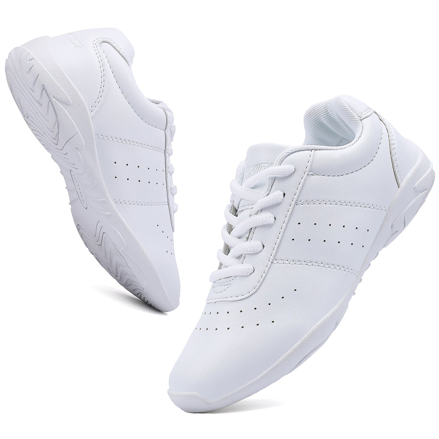 BAXINIER Youth Girls Branco Cheerleading Dança Sapatos Caminhada Respirável Competição Cheer Sneakers