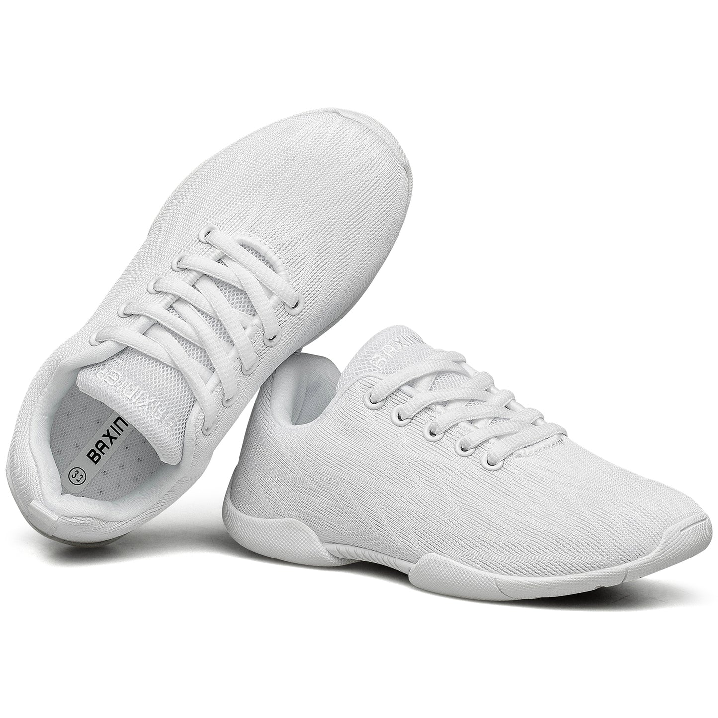 BAXINIER Meninas Sapatos de Torcida Brancos Sapatos de Dança de Torcida Leves Tênis de Competição Juvenil Treinamento Atlético Tênis Sapatos de Caminhada