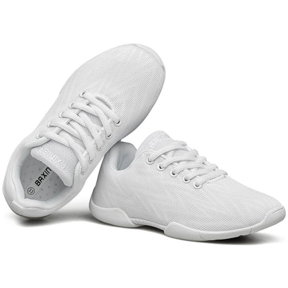 BAXINIER Meninas Sapatos de Torcida Brancos Sapatos de Dança de Torcida Leves Tênis de Competição Juvenil Treinamento Atlético Tênis Sapatos de Caminhada