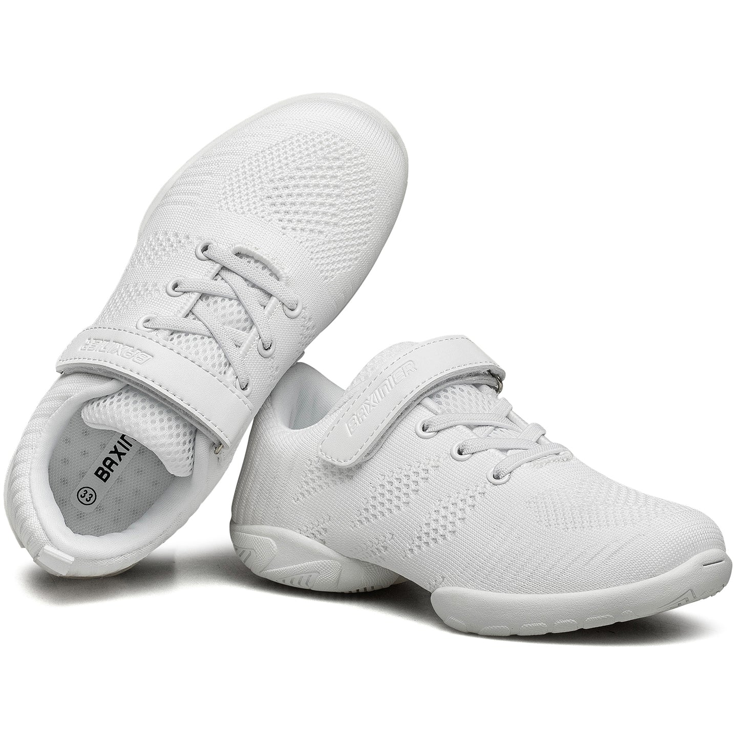 BAXINIER Meninas Branco Cheerleading Shoes Leve Juventude Competição Cheer Sneakers Crianças Treinamento Dança Tênis Tênis