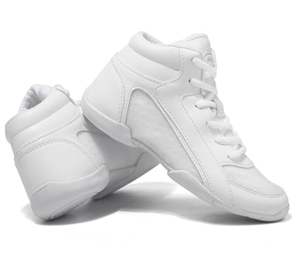 BAXINIER Meninas Cano Alto Branco Sapatos de Líder de Torcida Leves Jovens Mulheres Tênis de Dança de Torcida