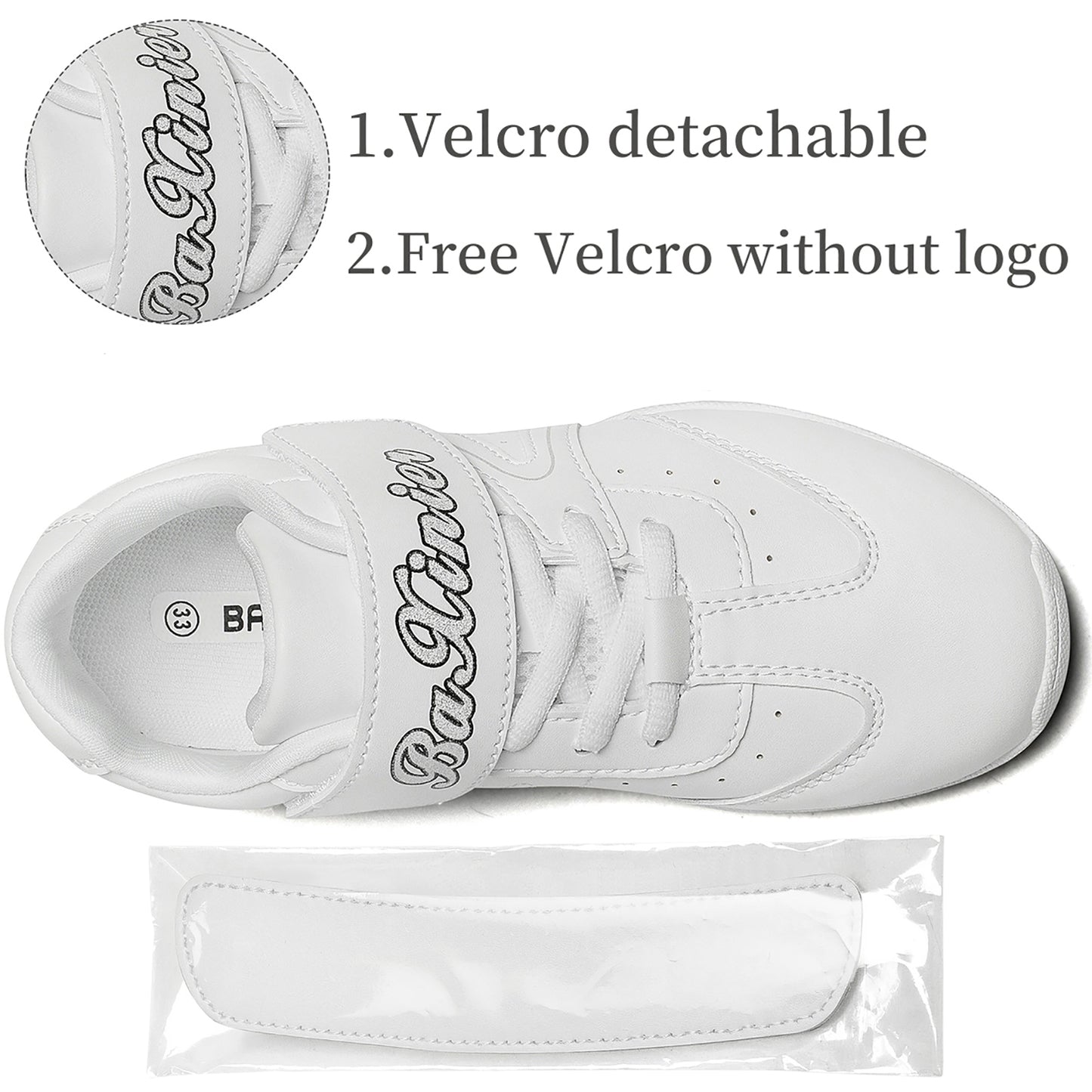 BAXINIER Meninas Branco Cheerleading Shoes Leve Juventude Competição Cheer Sneakers Crianças Treinamento Dança Tênis Esporte Sapatos