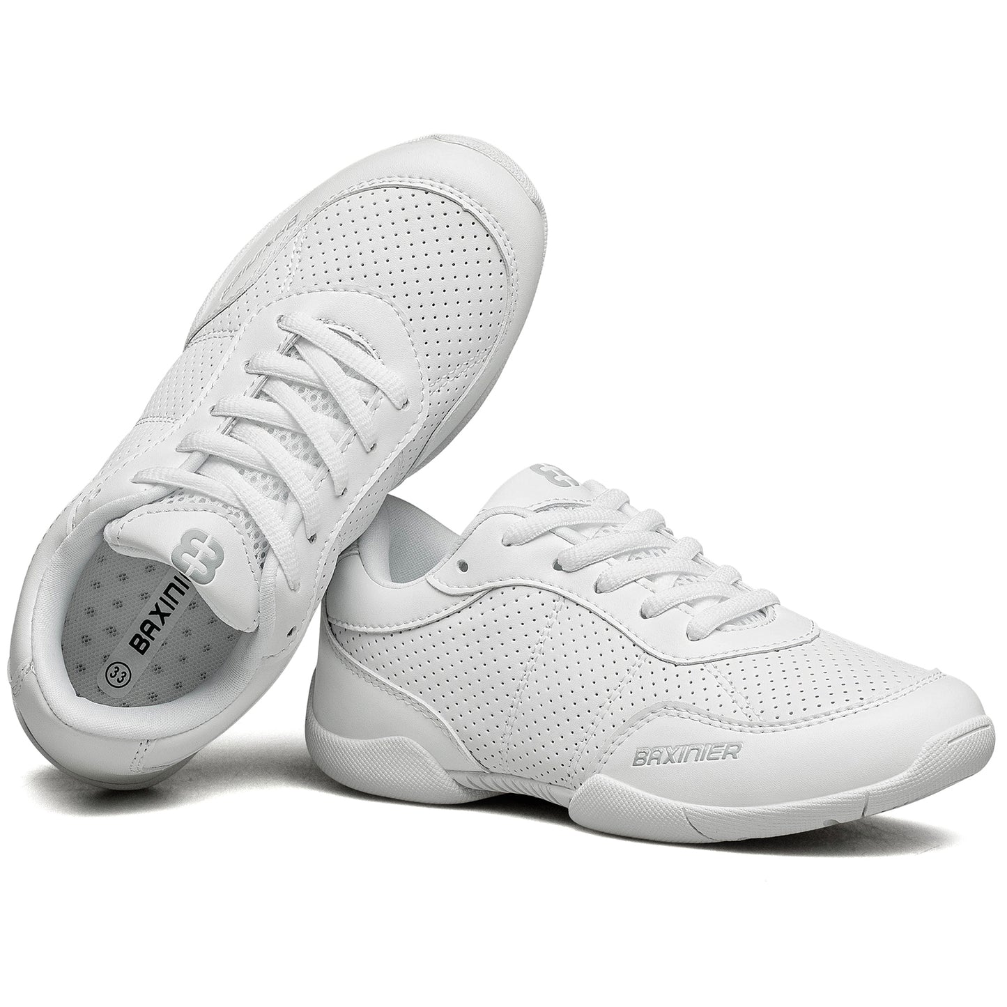 BAXINIER Sapatos de Líder de Torcida Brancos para Meninas Sapatos de Torcida de Competição Leves Tênis de Torcida para Crianças Sapatos de Dança Juvenil