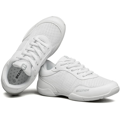 BAXINIER Sapatos de Líder de Torcida Brancos para Meninas Sapatos de Torcida de Competição Leves Tênis de Torcida para Crianças Sapatos de Dança Juvenil