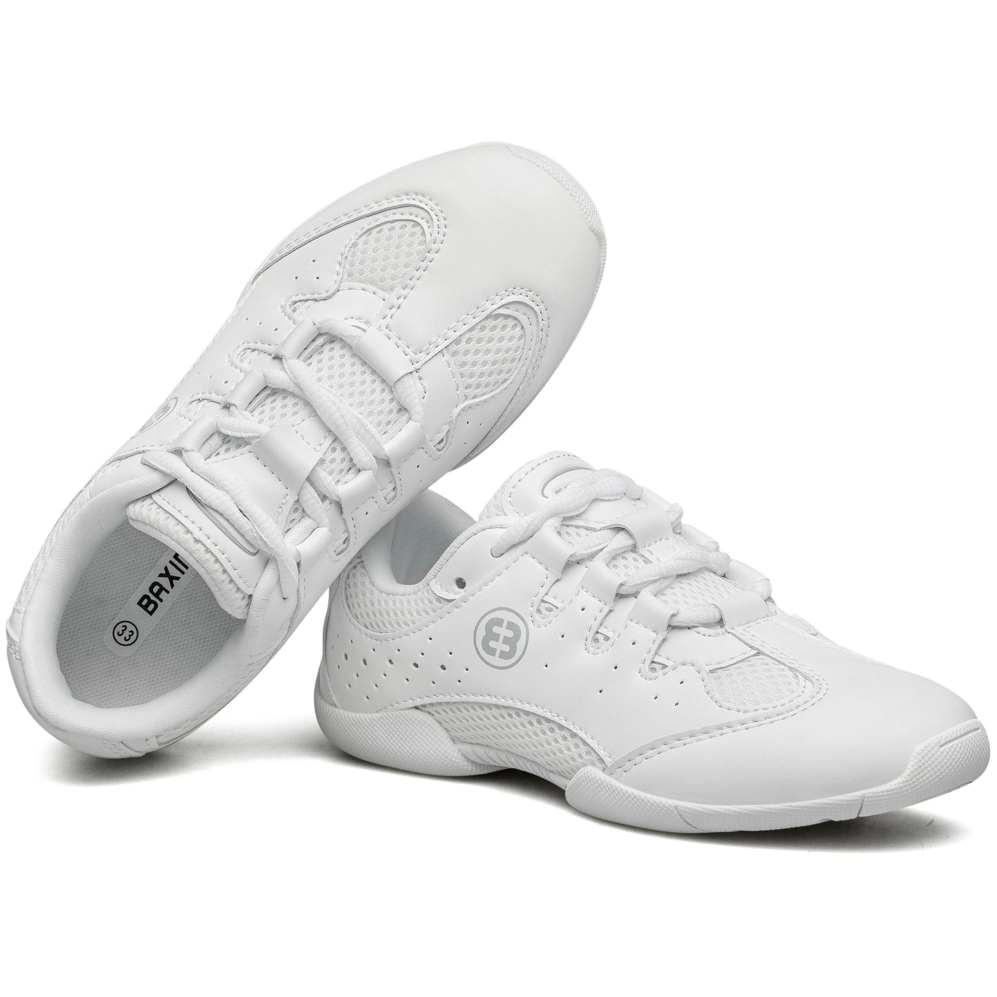 BAXINIER Meninas Branco Cheerleading Shoes Juventude Leve Competição Cheer Sneakers Crianças Respirável Sapatos de Dança