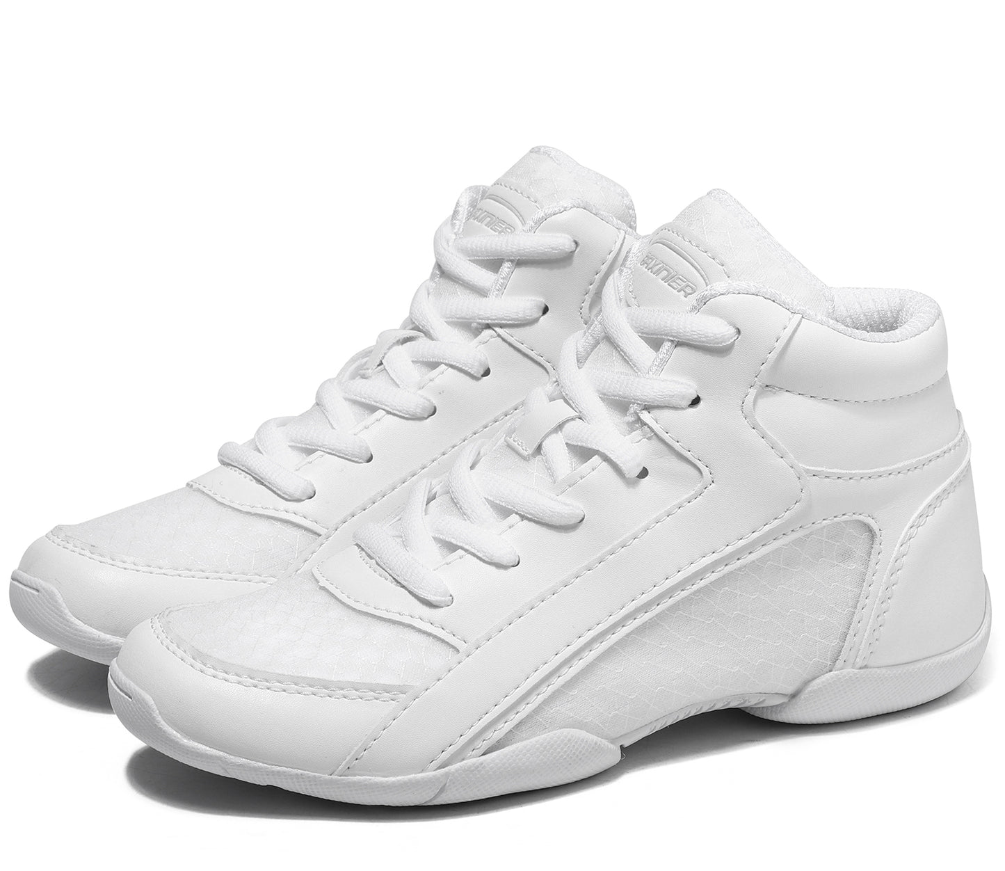 BAXINIER Meninas Cano Alto Branco Sapatos de Líder de Torcida Leves Jovens Mulheres Tênis de Dança de Torcida