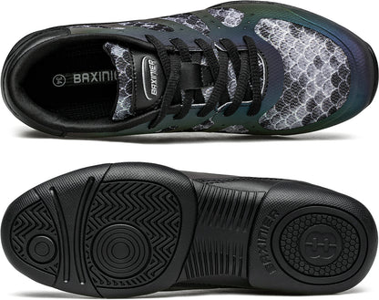 BAXINIER Sapatos de torcida pretos para meninas Sapatos de dança para líderes de torcida Sapatos de tênis de treinamento Sapatos esportivos de competição para jovens