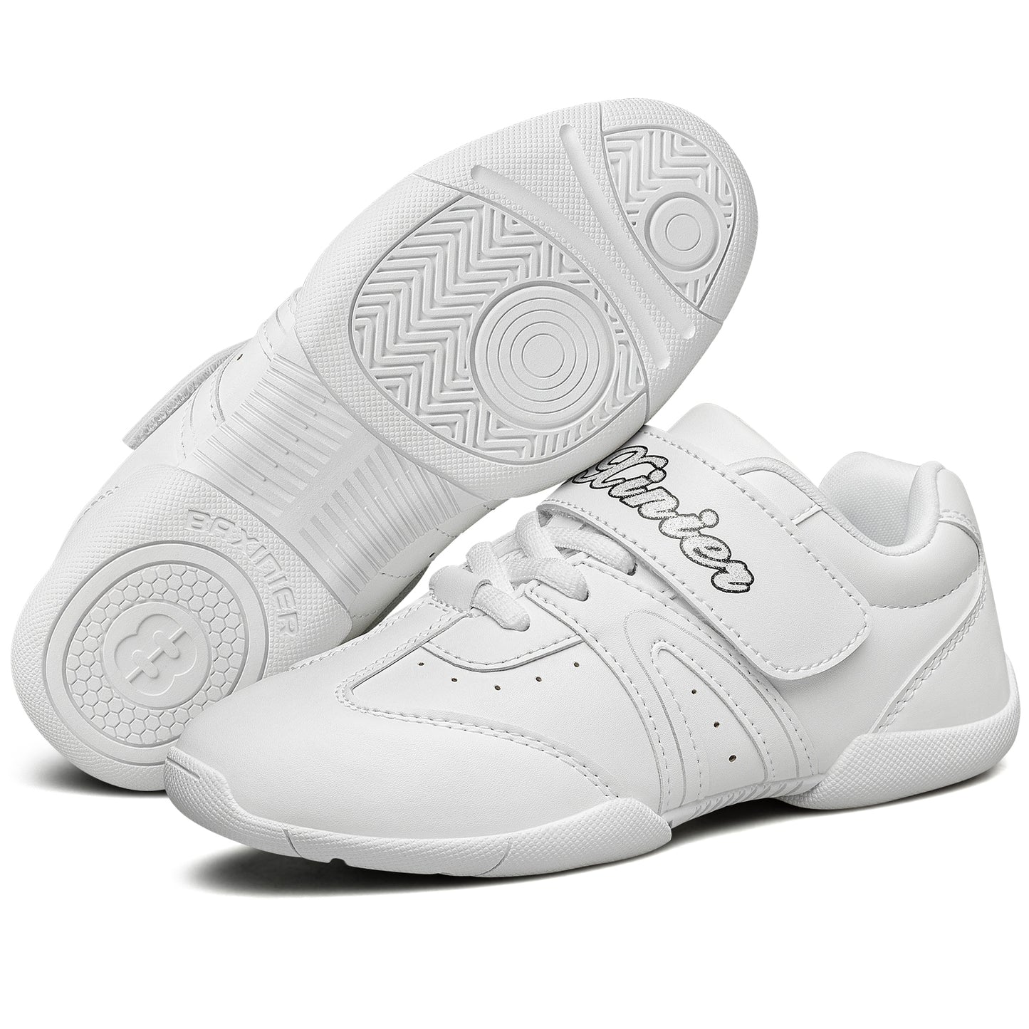 BAXINIER Meninas Branco Cheerleading Shoes Leve Juventude Competição Cheer Sneakers Crianças Treinamento Dança Tênis Esporte Sapatos