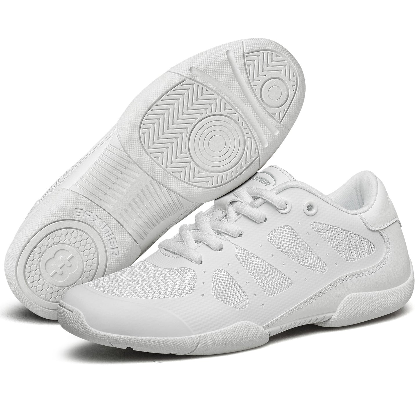 BAXINIER Girls Cheer Shoes Sapatos de dança de torcida brancos Tênis de competição para jovens