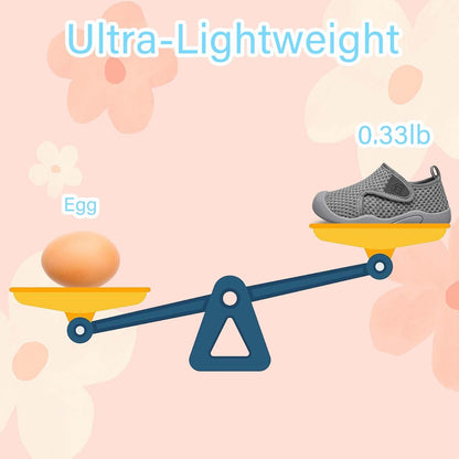 BAXINIER Toddler Tennis Shoes Boys Girls Lightweight Breathable Barefoot Shoes Wide Kids Slip On Sneakers